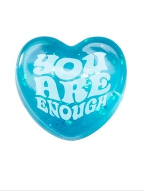 NeeDoh Good Vibes Only Heart Stress Ball "You Are Enough" Blue